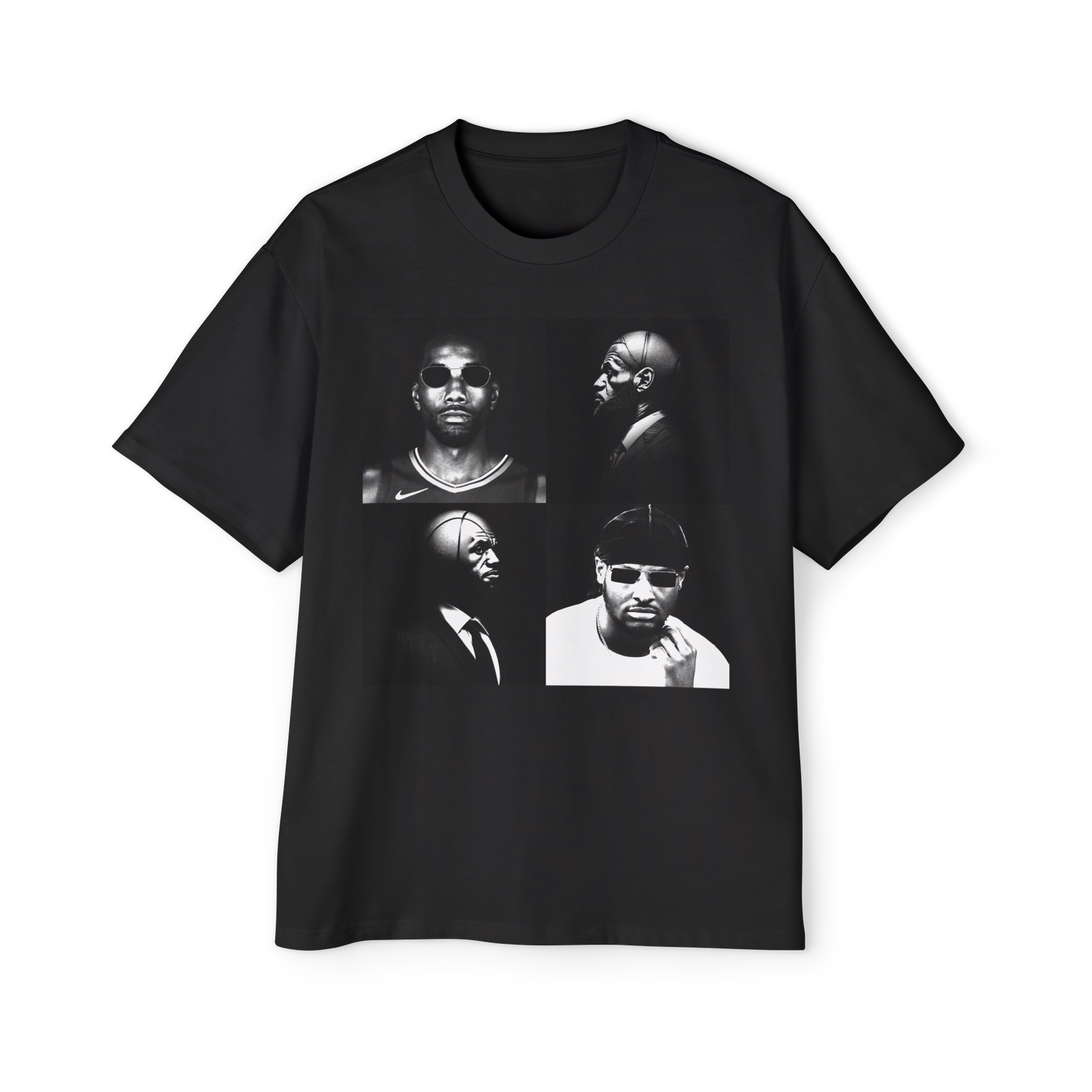 hoopgod44, Kawhi Leonard, and Bronny James "WE STILL DON'T PASS TO YOU" Album Cover Oversized Heavy Tee